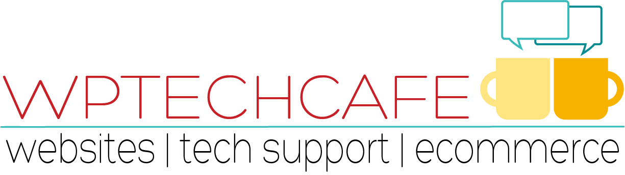 tech cafe logo two coffee cups with chat boxes above